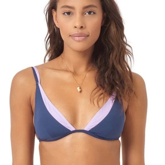 l*space Other - NWT l*space Finneas Bikini Top Slate Lily sz L Triangle Bralette Adjustable Chic